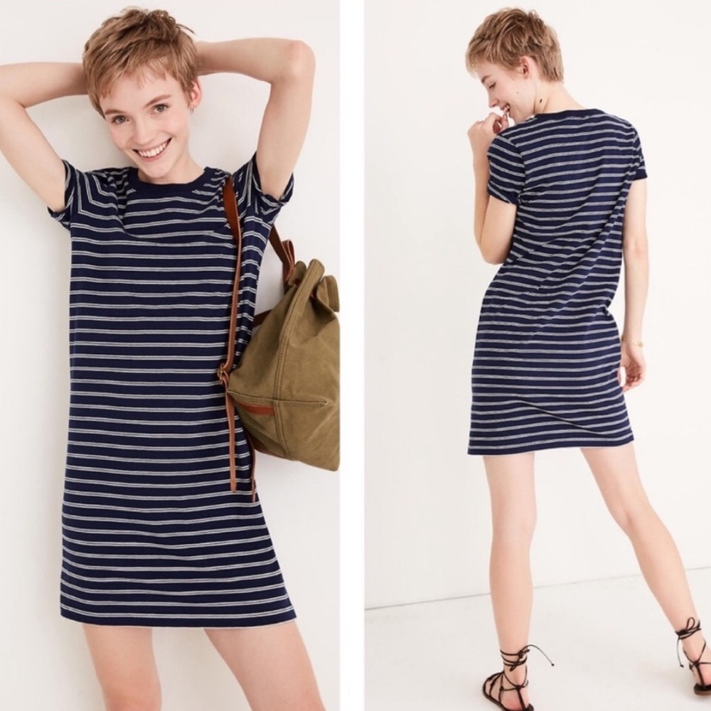 Madewell Striped Tee Shirt Dress